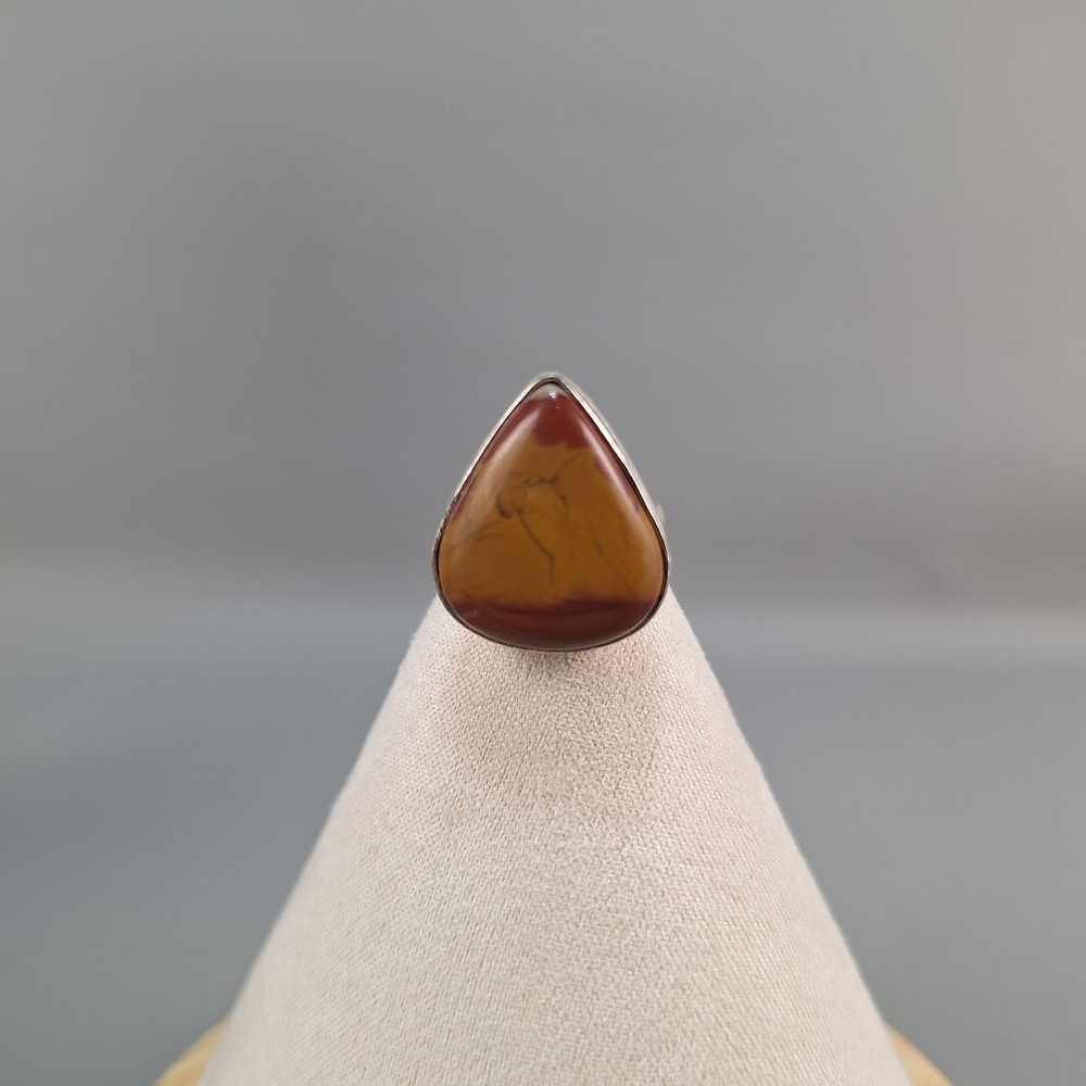 Noreena Jasper 925 Sterling Silver Teardrop Brown Stone Ring